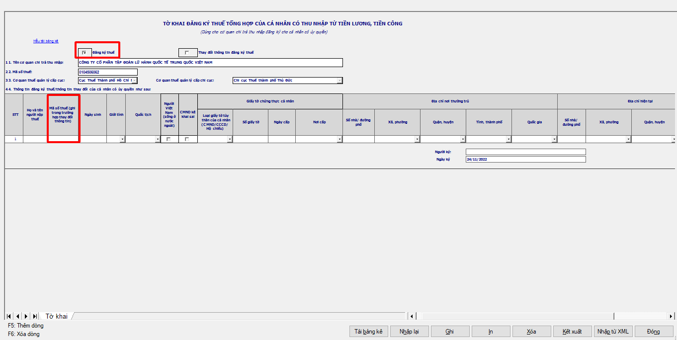cách đăng ký mã số thuế cá nhân trên HTKK (2)