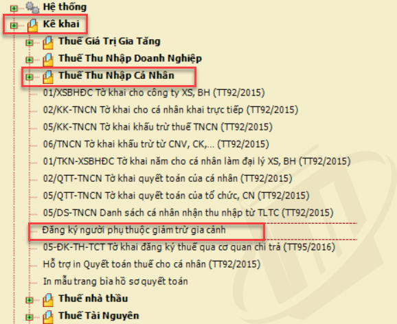 cách đăng ký người phụ thuộc giảm trừ gia cảnh trên HTKK