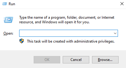 mở hộp thoại run