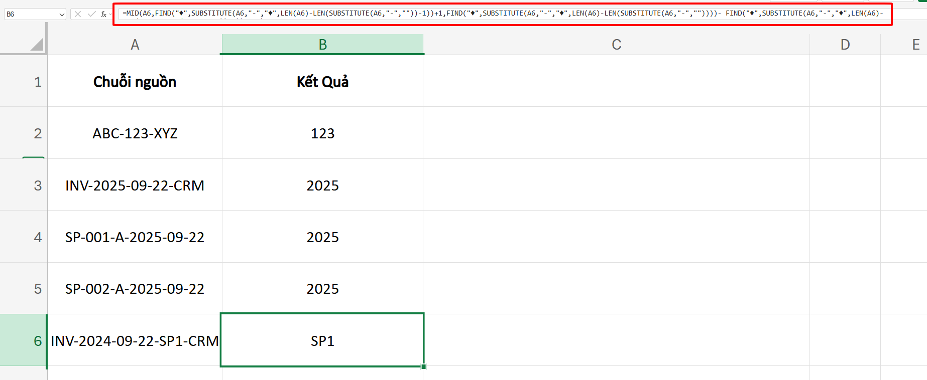 lấy ký tự giữa 2 dấu nối cuối cùng