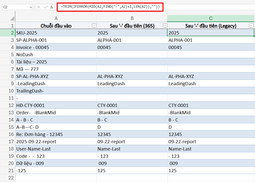 lấy ký tự sau dấu gạch ngang đầu tiên