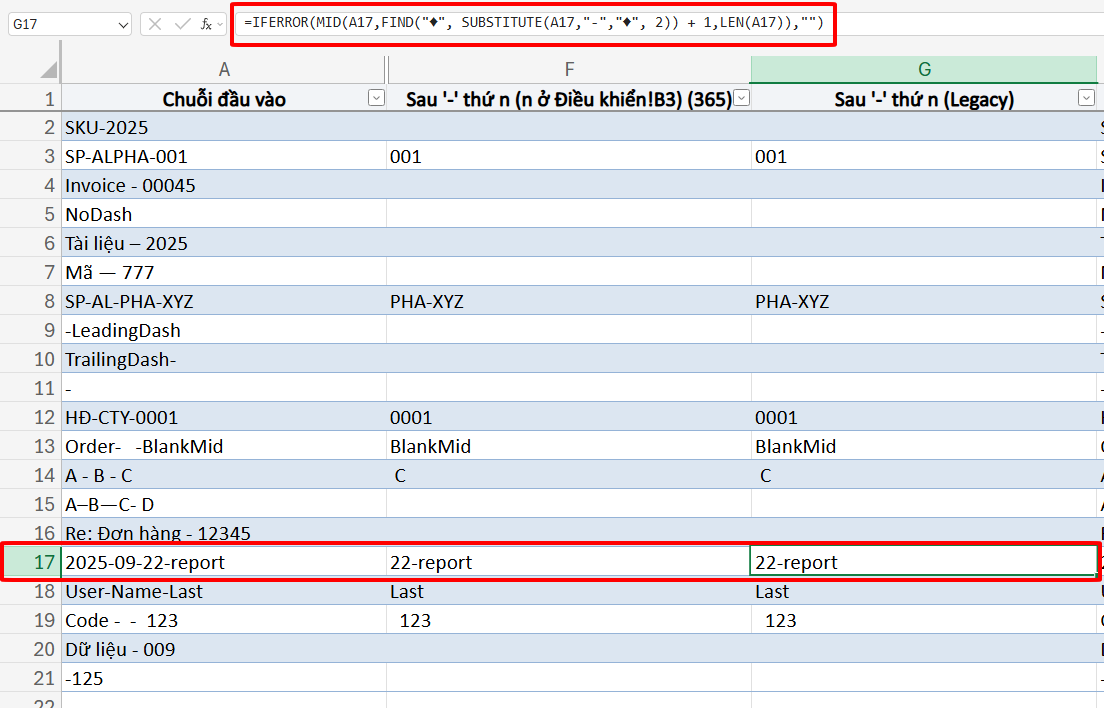 lấy ký tự sau dấu gạch ngang thứ n