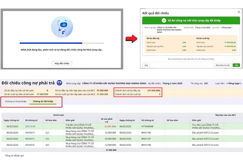 đối chiếu công nợ