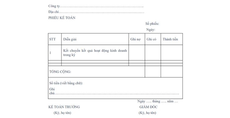 phiếu kế toán là gì