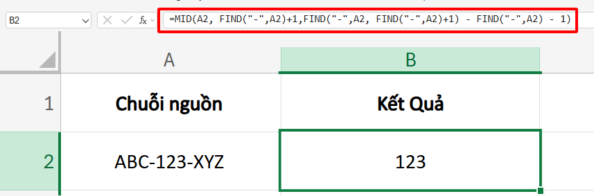 trích lấy ký tự giữa 2 dấu nối cơ bản