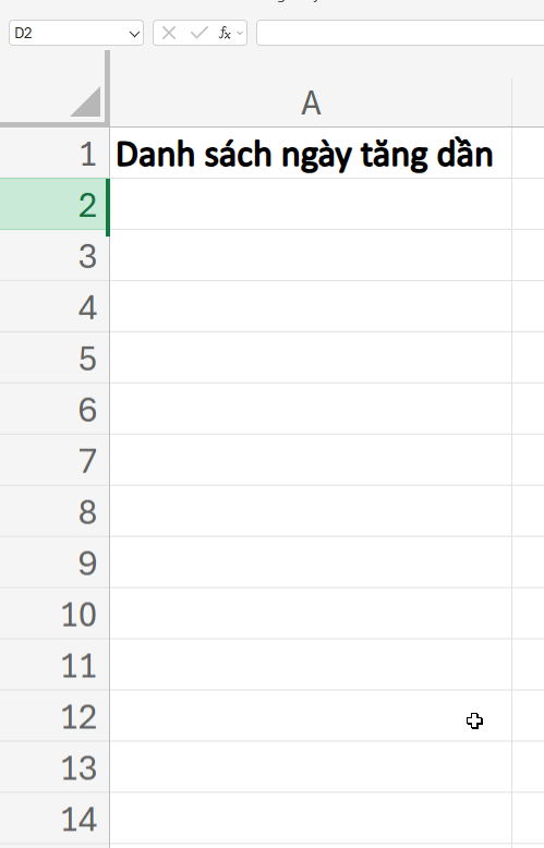 cách kéo ngày tăng dần trong excel