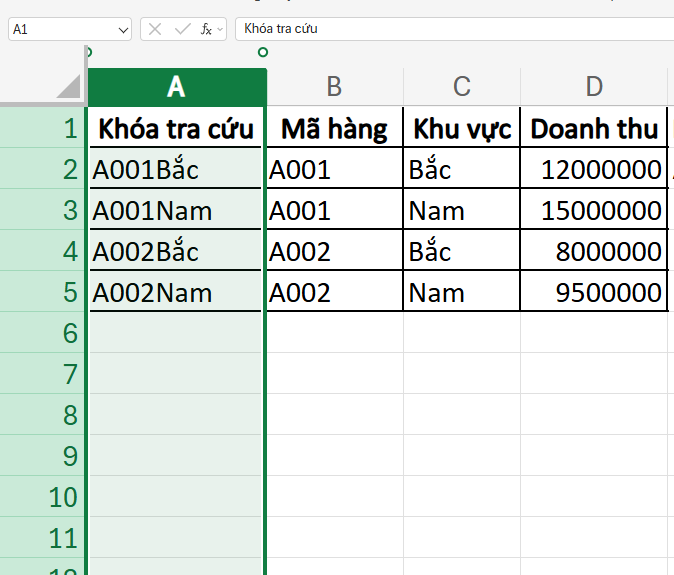 chuyển cột dữ liệu trong Excel