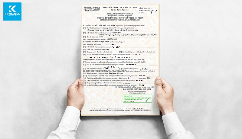chứng từ khấu trừ thuế tncn