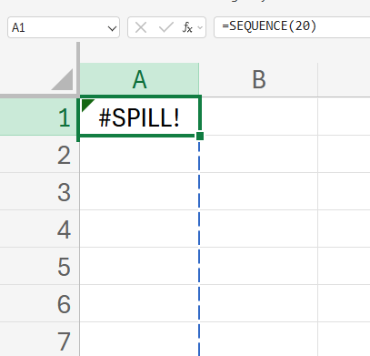 lỗi Spill trong Excel vì có ô gộp