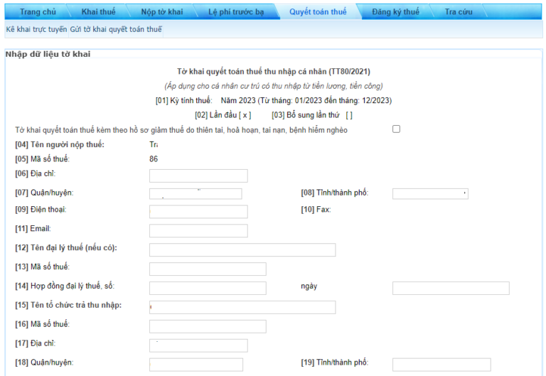 quyết toán thuế tncn