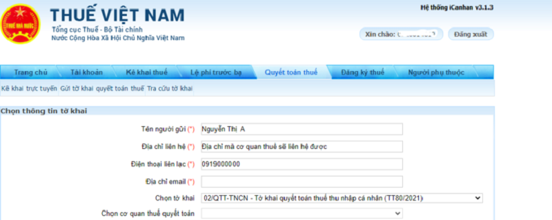 quyết toán thuế tncn