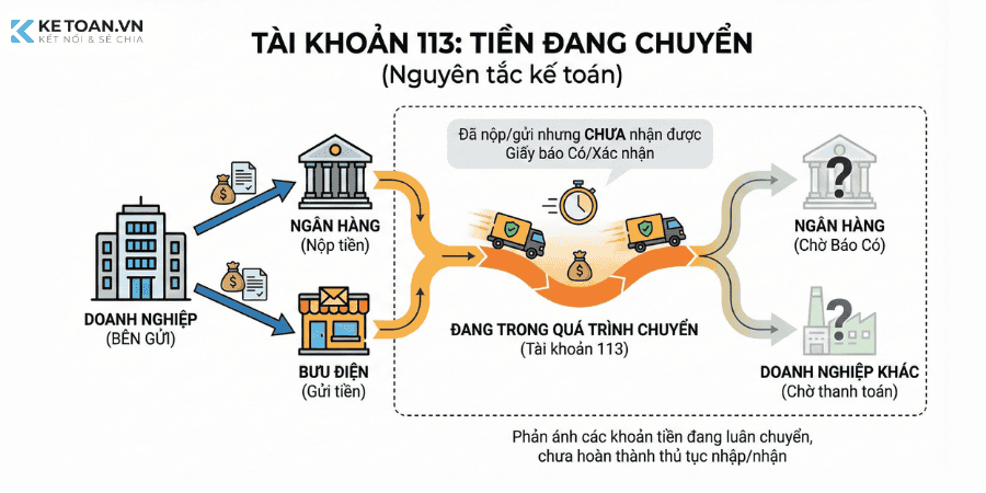 tài khoản 113 tiền đang chuyển