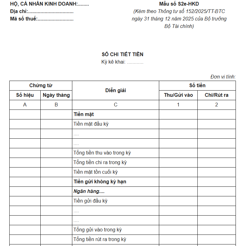 Mẫu số S2e-HKD