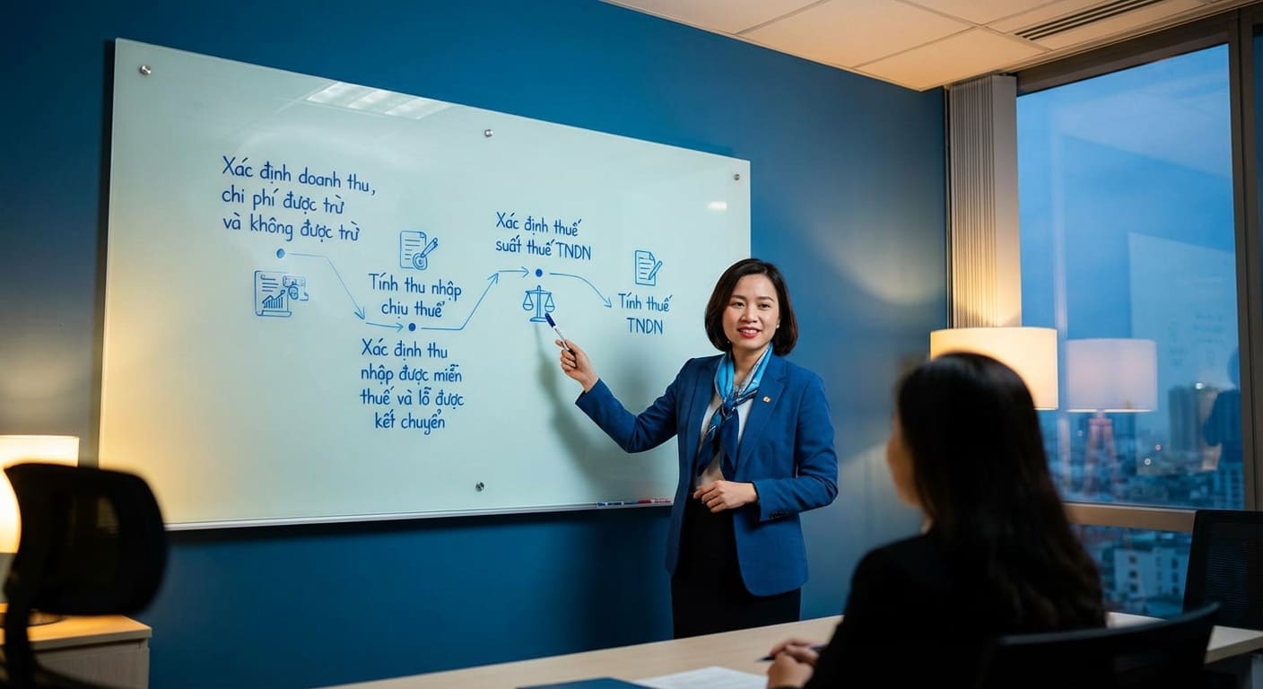 các bước thực hiện tính thuế TNDN