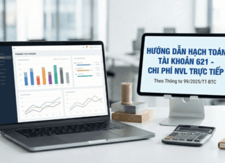 Hạch toán Tài khoản 621 – Nguyên liệu, vật liệu trực tiếp theo thông tư 99/2025/TT-BTC hạch toán Tài khoản 621 theo thông tư 99