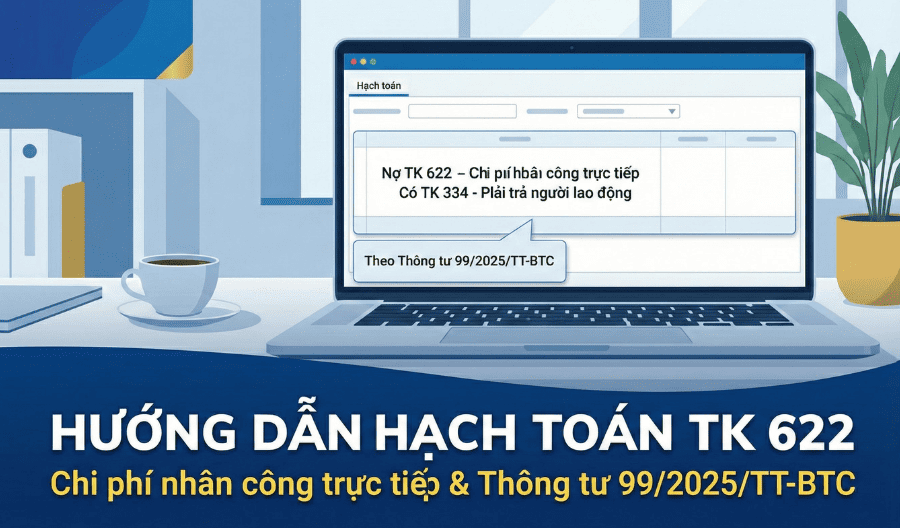 hạch toán tài khoản 622 theo thông tư 99