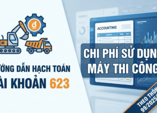 Hạch toán Tài khoản 623 (Chi phí sử dụng máy thi công) theo thông tư 99/2025/TT-BTC hạch toán tài khoản 623 theo thông tư 99