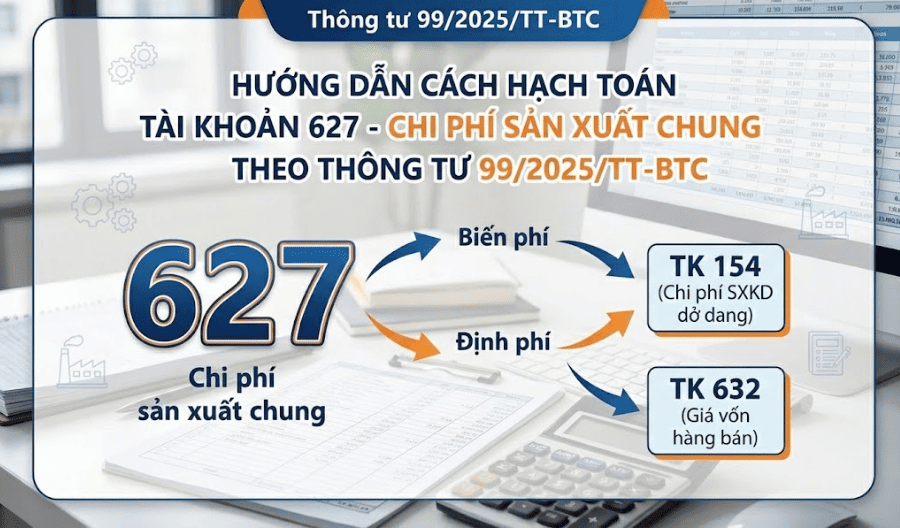hạch toán tài khoản 627 theo thông tư 99