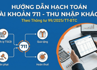 Hạch toán Tài khoản 711 (Thu nhập khác) theo thông tư 99/2025/TT-BTC hạch toán tài khoản 711