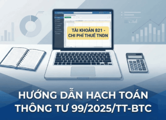 Hạch toán Tài khoản 821 – Chi phí thuế Thu nhập doanh nghiệp theo thông tư 99/2025/TT-BTC hạch toán tài khoản 821 theo thông tư 99