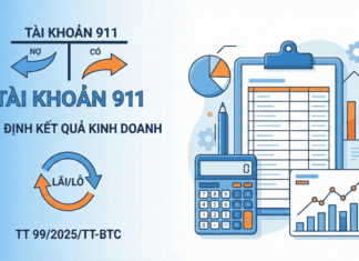 Hạch toán Tài khoản 911 (Xác định kết quả kinh doanh) theo thông tư 99/2025/TT-BTC hạch toán tài khoản 911 theo thông tư 99