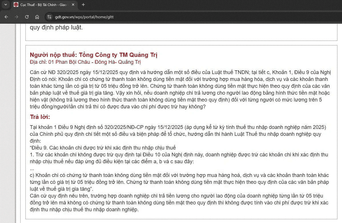 hướng dẫn của cục thuế về chi tiền lương nhân viên trên 5 triệu đồng