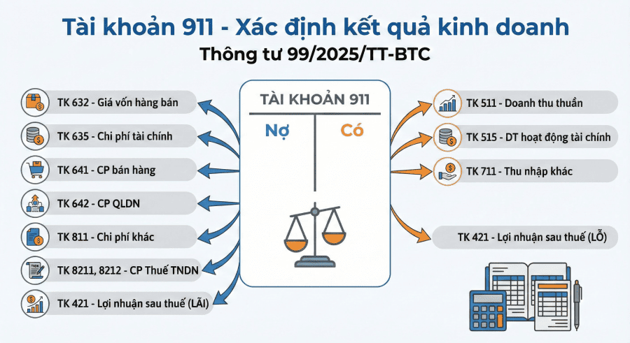 kết cấu tài khoản 911