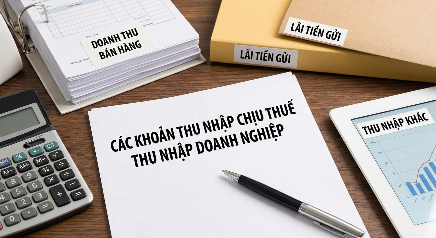 minh họa các khoản thu nhập chịu thuế TNDN