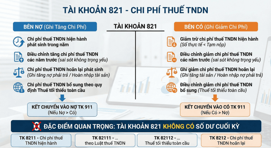 sơ đồ kế toán tài khoản 821
