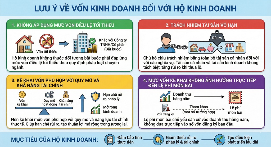 Quy định về số vốn đăng ký hộ kinh doanh
