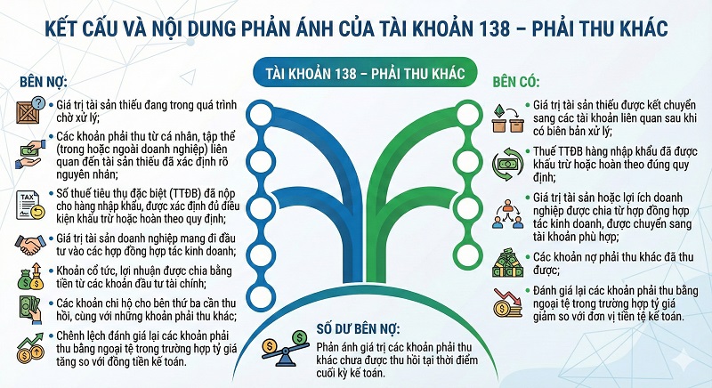 hạch toán tài khoản 138 - phải thu khác