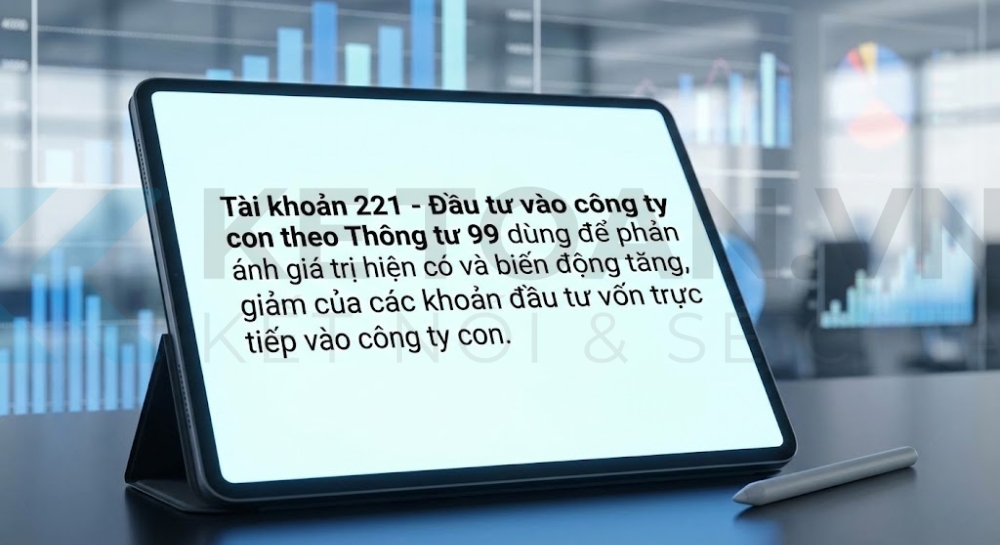 tài khoản 221 theo thông tư 99