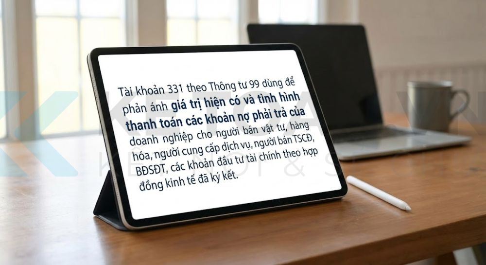tài khoản 331 theo thông tư 99