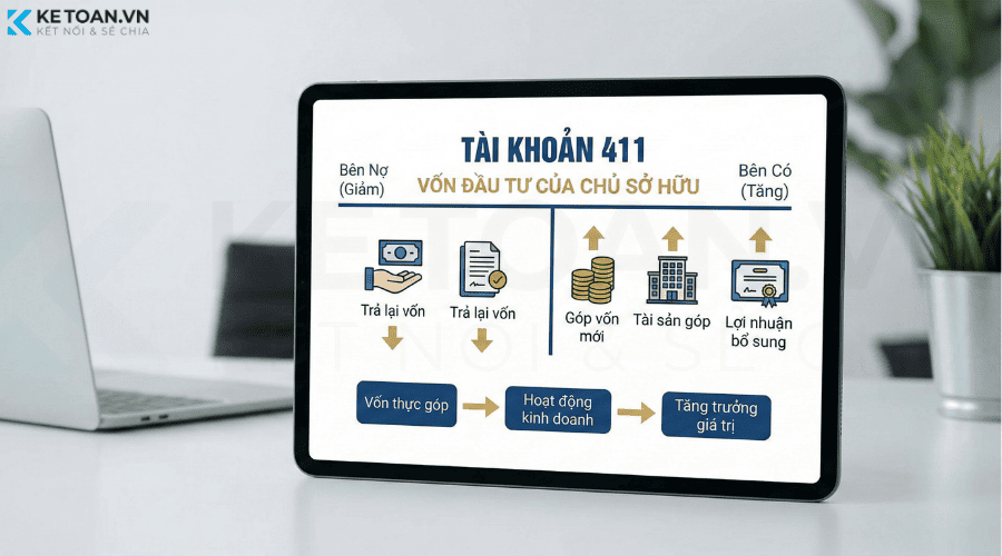 tài khoản 411 vốn đầu tư của chủ sở hữu
