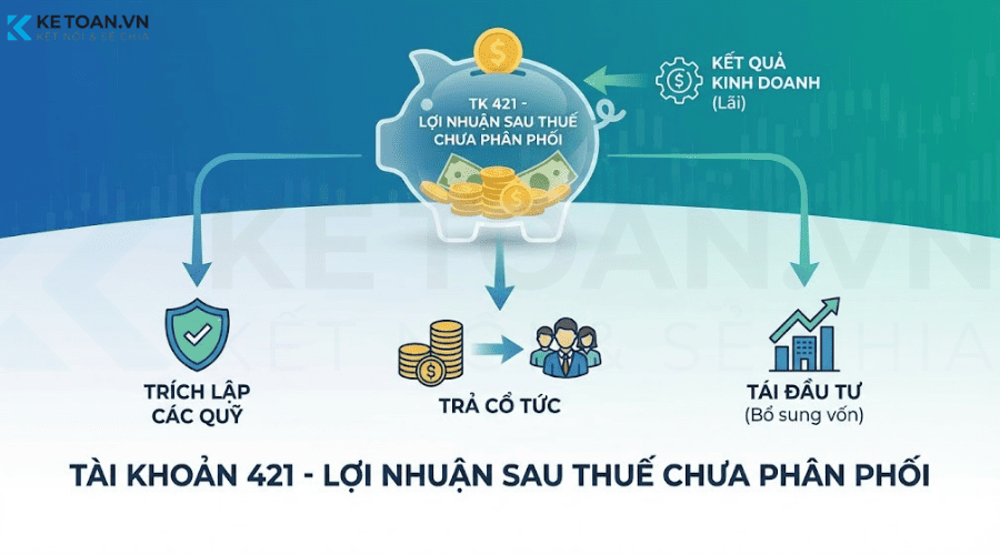 tài khoản 421 lợi nhuận sau thuế chưa phân phối