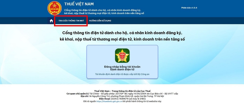 tra cứu thông tin hộ kinh doanh