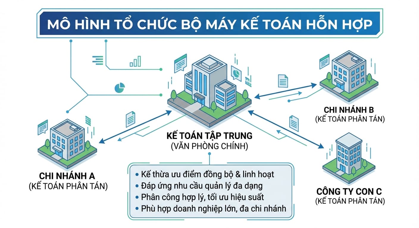 mô hình tổ chức bộ máy kế toán hỗn hợp