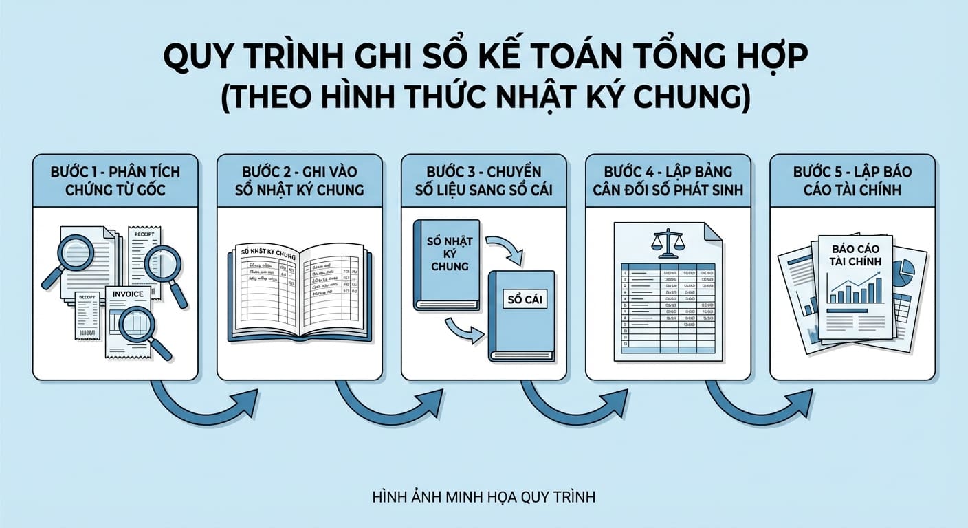 quy trình ghi sổ kế toán tổng hợp