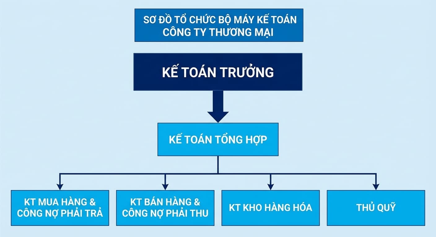 sơ đồ bộ máy kế toán công ty thương mại